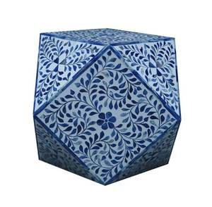 Mesa Auxiliar de Alta Calidad con Incrustaciones de Hueso, Diseño Moderno y Artístico, Mueble Decorativo para Dormitorio, Hogar Refinado - Product Image 1