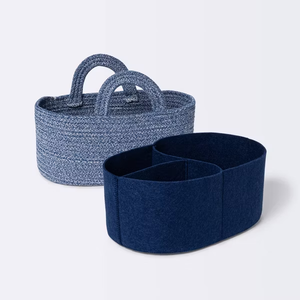 Organizador <span class=keywords><strong>de</strong></span> Pañales para Bebé Recién Nacido, Cesta <span class=keywords><strong>de</strong></span> Almacenamiento Portátil para Guardería con Compartimentos Intercambiables, Moderno, 100% Algodón - Product Image 2
