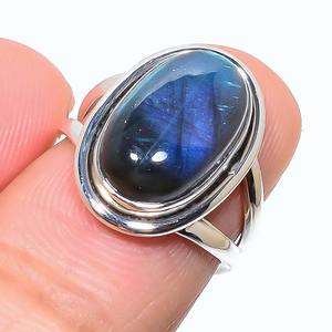 Tendencia 925 plata esterlina labradorita piedra preciosa anillo joyería hecha a mano plata estilo bohemio anillo joyería para mujeres regalo para niñas - Product Image 2