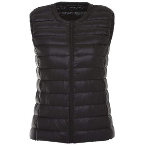 Chaleco acolchado recortado de estilo moderno, de poliéster 100% Material, cuello de invierno, menos chalecos acolchados para mujer con diseño de etiqueta personalizado - Product Image 2