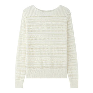 OEM ODM Pull à tricoter sur mesure Pull blanc à longues rayures Pull en laine mohair de créateur Idéal pour l'hiver - Product Image 1