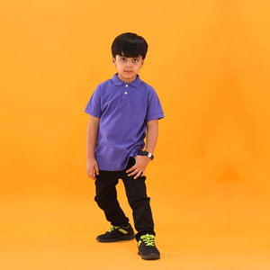 Temporada de verano 100% piqué de algodón peinado 220 Gsm logotipo bordado personalizado manga corta púrpura oscuro niños Polo camisa - Product Image 4