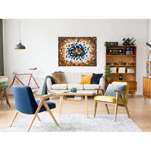 Décoration murale en mosaïque de bois Geode Panneaux muraux élégants en bois - Product Image 1