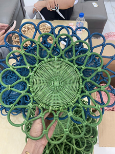 Eco-Friendly Boho Rattan Plate: Handcrafted Vietnam Rattan Plate & Wicker <b>Placemat</b> Set Elevates Weddings with Stylish Charm - Product Image 3