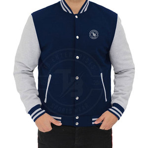 Veste Letterman élégante pour hommes de haute qualité 100% coton Design unique avec col montant - Product Image 1