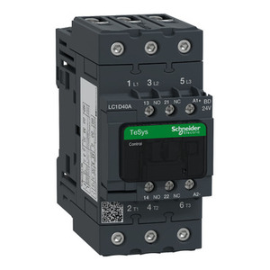Contattore SCHNEIDER ELECTRIC LC1D40ABD TeSys D 3P(3 NO) AC-3 <= 440 V 40 A con Bobina Standard 24 V DC - Product Image 1