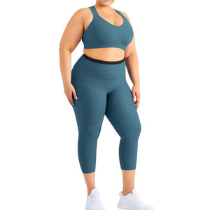 Soutien-gorge de yoga à dos croisé grande taille, respirant, extensible, soutien moyen, soutien-gorge de sport pour femmes rondes - Product Image 3