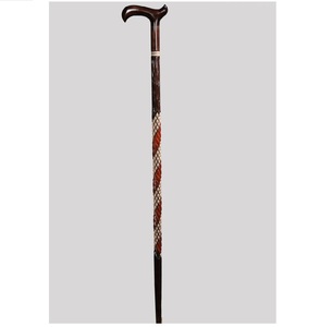 Bastón de madera de diseño bohemio de lujo de 92cm, palo multicolor tallado a mano de altura personalizable para ancianos - Product Image 1