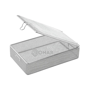 Caja de malla fina de acero inoxidable médico de alta calidad con cesta de esterilización con bloqueo de captura 235x155x40 instrumento - Product Image 3