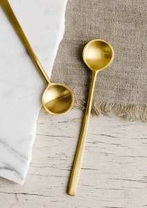 Cuillère en laiton poli miroir artisanale, manche court, ustensiles de cuisine, couverts de table, meilleure finition, cuillère à dîner pour cadeaux - Product Image 4