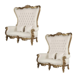 เก้าอี้ไม้สองที่นั่งสไตล์คลาสสิกสำหรับห้องนั่งเล่นงานแต่งงานงานเลี้ยงเฟอร์นิเจอร์โรงแรมโบราณ - Product Image 6