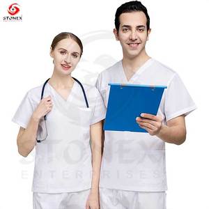 Customized Private Label Solid Grey Male Nurse Scrubs Suit different Style Medic Uniforms <b>Set</b> for US Medical Professionals - Product Image 3