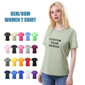 2025 nuevo fabricante de camisetas lisas para mujer al por mayor impresión personalizada Logotipo de mujer de gran tamaño camisetas de algodón de talla grande para mujer - Product Image 1