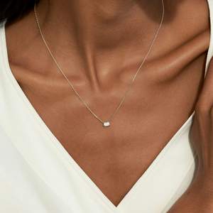 925 Silver Moissanite Diamond <b>Pendant</b> Necklace with Custom Dome Solitaire for Women - Product Image 3