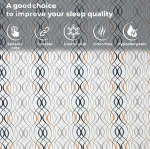 ผ้าปูที่นอนผ้าฝ้ายคุณภาพทันสมัยมีลวดลายเรขาคณิตพิมพ์นามธรรมสำหรับบ้านทันสมัย - Product Image 1