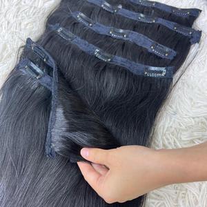 Vente en gros de haute qualité 100% extensions de cheveux humains vietnamiens bruts naturels droits à clipser - Product Image 5