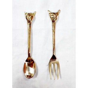 High Quality Brass <b>Mini</b> Flatware Cutlery Set of 2 <b>for</b> Home Restaurant Hotel Wedding & Gifted Item Brass Flatware Sets <b>for</b> <b>Sale</b> - Product Image 4