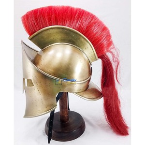 Casco Corintio Griego Histórico Medieval con Pluma Roja, Casco de Caballero Usable para Halloween, Regalo para Fiestas Teatrales - Product Image 5