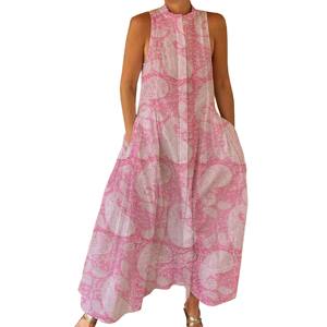 Mono Informal de Verano 100% Algodón, Estampado Floral a Mano, Tejido Suave con Cierre de Cremallera para Primavera/Verano, Adultos BPJS062 - Product Image 1