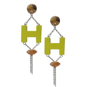 Fanyue Fluorescent Couleur Carré Épissage Longues Boucles D'oreilles Boucles D'oreilles pour Femmes 2025 BY HF CRAFTS - Product Image 4