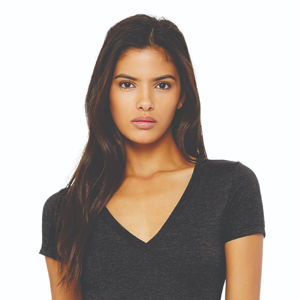 T-shirt confortable à col en V en coton tricoté pour femmes à manches courtes tenue décontracté plusieurs couleurs OEM respirant à séchage rapide écologique - Product Image 6