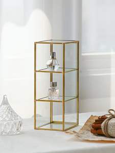 Boîte à bijoux en métal et verre de style industriel, cadre noir mat, esthétique rustique, rangement et présentation de bijoux uniques - Product Image 5