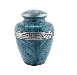 Urnas de cremación funeraria al por mayor con acabado de peltre para cenizas humanas Urnas para adultos y urnas conmemorativas Urnas de entierro en el hogar - Product Image 1