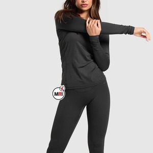 Haute qualité 2025 vente chaude plaine couleur unie coupe ajustée à manches longues t-shirts décontracté coton basique chemises décontractées pour les femmes - Product Image 3