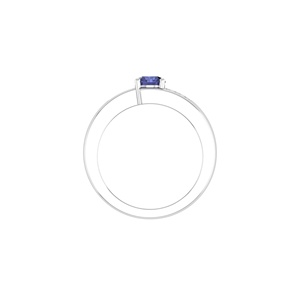 Anello con Tanzanite Naturale Taglio Rotondo 4.5mm e Topazio Bianco, Gioiello di Moda - Product Image 2