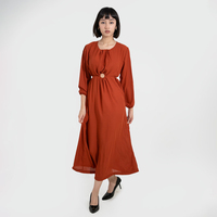 Robe trapèze élégante en lin pur à pois, longueur genou, pour femme, unie, fabriquée par des experts OEM/ODM