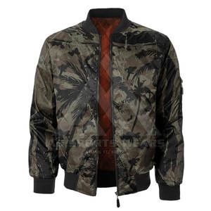 Chaqueta de bombardero de manga larga de sublimación de alta calidad, ropa de calle OEM Premium con chaqueta de bombardero con cremallera para hombres - Product Image 1