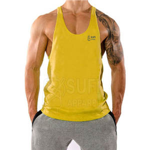 Wholesale Customized Solid Color Casual <b>Men's</b> <b>Stringer</b> <b>Vest</b> 100% Cotton Quick Dry Breathable Sports Fitness Wear - Product Image 2