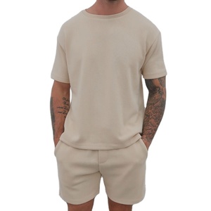 LEDBURY INTERNATIONAL Ensemble deux pièces pour homme en tissu éponge extensible coupe ajustée - Séchage rapide, léger, polyester/coton - Product Image 1