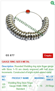 Essential Brass Jewelry Tools GS 877 Metal Gauge <b>Ring</b> Sizes for Crafting for <b>Ring</b> <b>Sizers</b> - Product Image 2