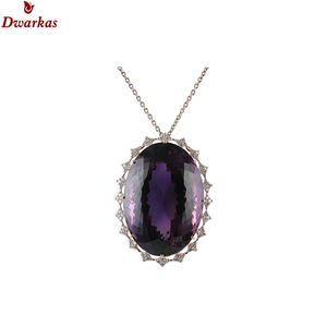 สร้อยคอจี้อัญมณีหลายแบบสำหรับเป็นของขวัญหินธรรมชาติ925พลอยอเมทิสต์เงินสเตอร์ลิง - Product Image 1