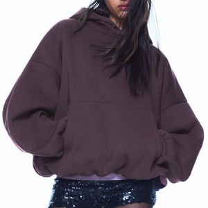 Sweat-shirt à capuche en polaire de qualité supérieure pour femmes, prix de gros en vrac, fabrication en usine, sensation de luxe, couture de qualité, personnalisation OEM/ODM, marque personnalisée - Product Image 1