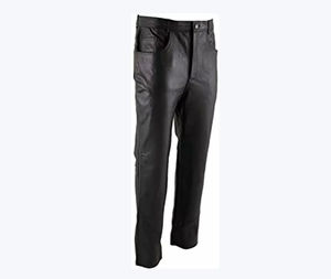 Pantalon en cuir tendance pour homme avec poche latérale Design taille moyenne Cuir de mouton souple - Product Image 4