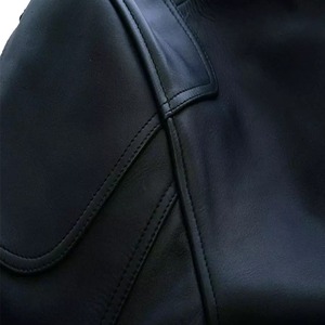 Veste en cuir coupe-vent de logo personnalisé de haute qualité pour hommes col montant vêtements de mode de style rue haute - Product Image 3