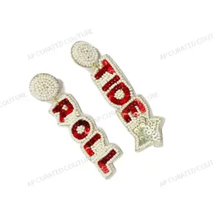 Pendiente de equipo personalizado de trabajo hecho a mano indio Colección de Venta caliente Pendientes colgantes de gota con cuentas - Product Image 1