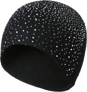 Toutes les couleurs sont disponibles de strass travail sur l'ensemble des bonnets Fabricant Logo personnalisé Bonnets tricotés d'hiver Bonnet - Product Image 4