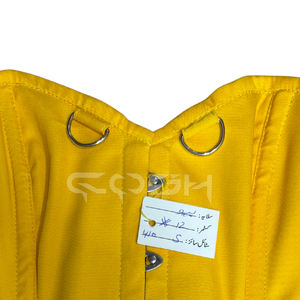 Corsés de Entrenamiento de Cintura de Algodón Amarillo de Primera Calidad con Doble Refuerzo de Acero y Anillos en D Plateados - Product Image 4
