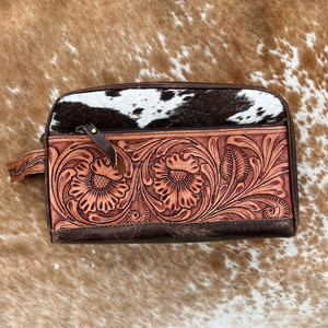 New Luxury Large Capacity Hand Tooled Storage Makeup Organizer <b>Bag</b> <b>for</b> Women Cowhide Travel <b>Toiletries</b> Cosmetic <b>Bag</b> With Handle - Product Image 4