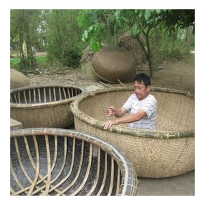 เรือปะการังไม้ไผ่ธรรมชาติ-ไม้ไผ่ทรงกลมขนาดใหญ่เรือตะกร้าพร้อมไม้พายและที่นั่งสำหรับการเดินทางและตกแต่งรีสอร์ท - Product Image 2