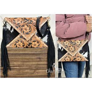 Sac à bandoulière en cuir véritable fait main pour femmes, en stock, vente en gros, sac à main à franges en cuir de vache véritable - Product Image 1