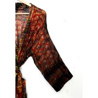 Robe longue élégante pour femme, imprimé cachemire, thermique, manches trois quarts, kimono doux tissé, style décontracté automne