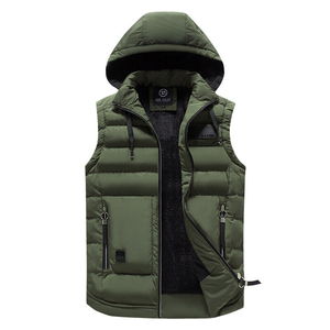 Chaleco Acolchado para Hombre, Chaleco de Invierno con Capucha Extraíble, Chaleco Acolchado Ligero para Exteriores, Chaqueta sin Mangas - Product Image 1