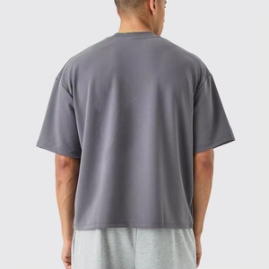 Camiseta de algodón 100% de alta calidad para hombre, impresión por sublimación personalizada, logotipo frontal, tela de punto de ajuste de gran tamaño - Product Image 4