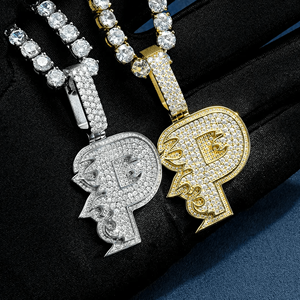 Collar con Placa Personalizada de Alta Calidad con Nombre, Chapado en Oro Brillante con Diamantes, Estilo Hip Hop, para Hombre y Mujer, Festivo - Product Image 5