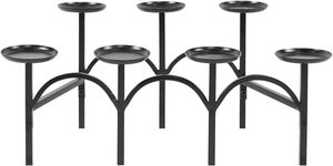 Bougeoir en métal pour la décoration intérieure Candélabre pilier en métal pour fête de mariage en plein air-Bougeoir noir pour salle à manger et salon - Product Image 5