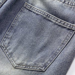 Jeans baggy délavé vintage pour hommes, pantalon en denim classique extensible et confortable à coupe ample - Product Image 4